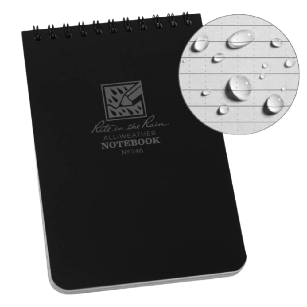 Rite in the Rain - No.746 Top Spiral 4x6 Notebook Universal | Black