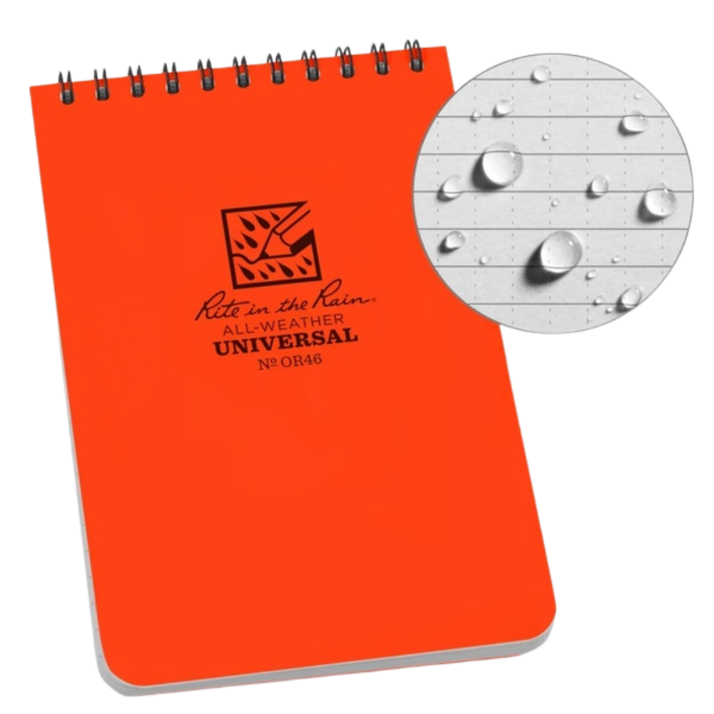Rite In The Rain - No.OR46 4" x 6" Top Spiral Notebook | Blaze Orange