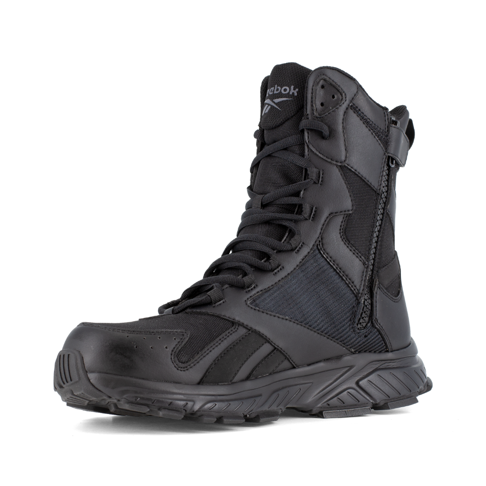 Reebok Hyperium Tactical men's 8-inch trail running tactical boot, angled view of the inner side