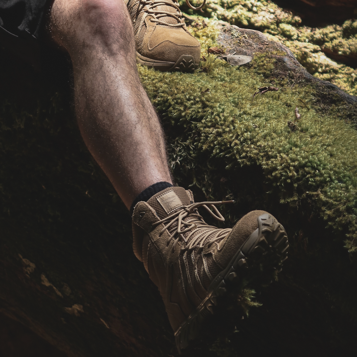 Reebok Trailgrip Tactical 8 side zip boot worn on foot