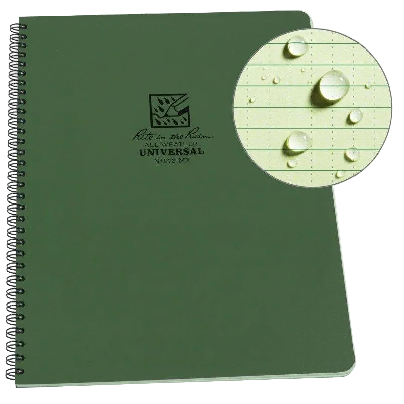 Rite in the Rain - 973-MX Side Spiral Notebook Universal | Green