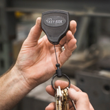 KEY-BAK - Super48 Heavy Duty Retractable Keychain with Ball-Joint Lock | Leather Loop