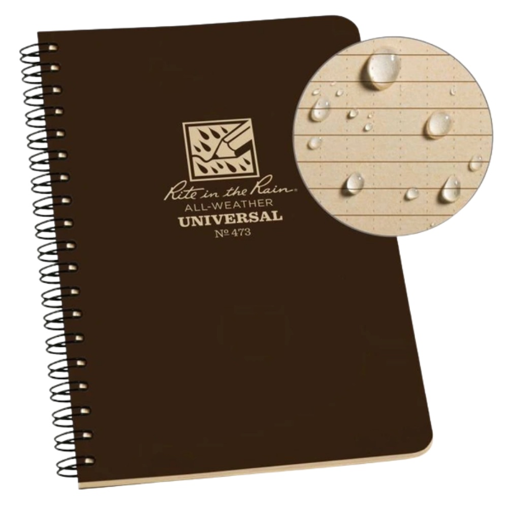 Rite in the Rain - No.473 4.6 x 7 Side Spiral Notebook Universal | Brown