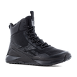 Reebok Nano X1 Adventure 6 tactical side zip boot in black, angled view of the outer side