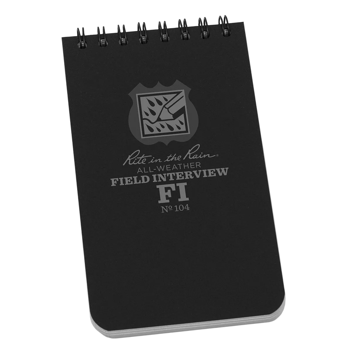 Rite in the Rain Top Spiral 3 x 5 Field Interview Polydura NotebooK Field Interview Form/Notes Black